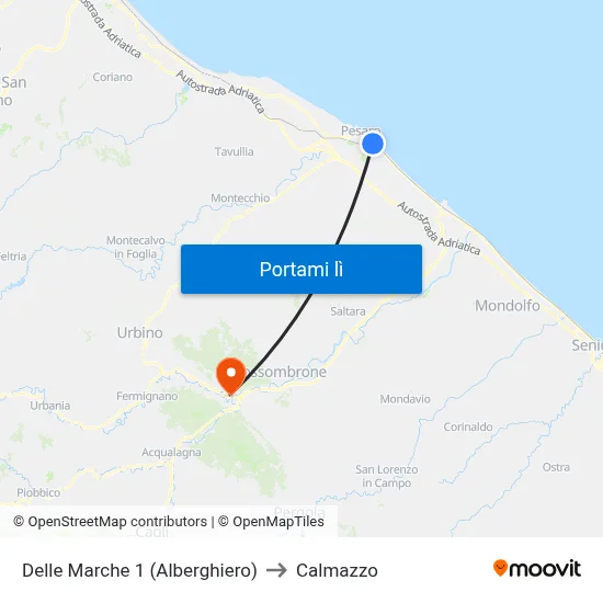 Delle Marche 1 (Alberghiero) to Calmazzo map
