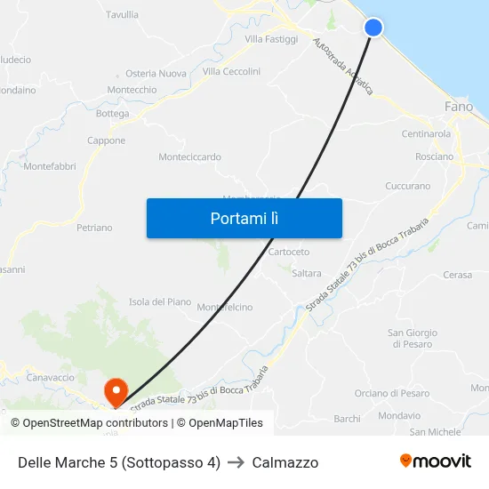 Delle Marche 5 (Sottopasso 4) to Calmazzo map