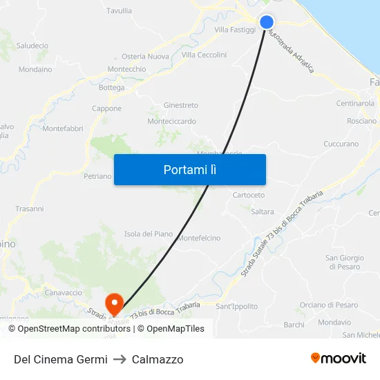 Del Cinema Germi to Calmazzo map