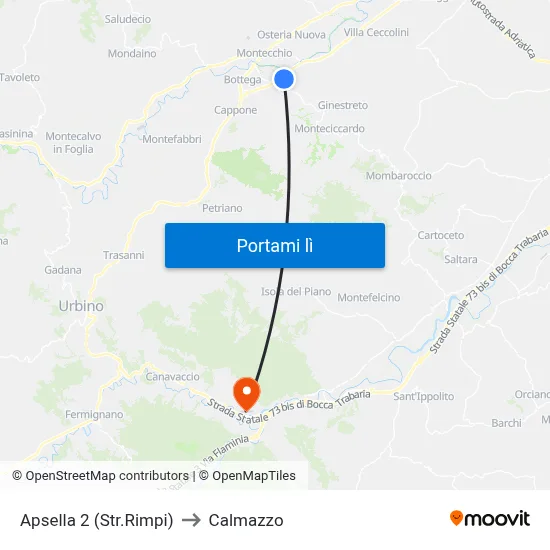 Apsella 2 (Str.Rimpi) to Calmazzo map