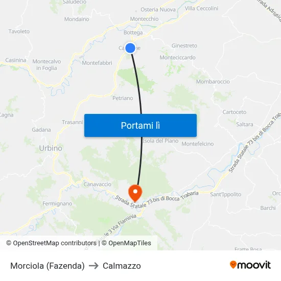 Morciola (Fazenda) to Calmazzo map
