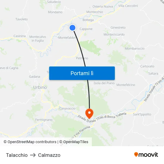 Talacchio to Calmazzo map