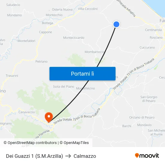 Dei Guazzi 1 (S.M.Arzilla) to Calmazzo map