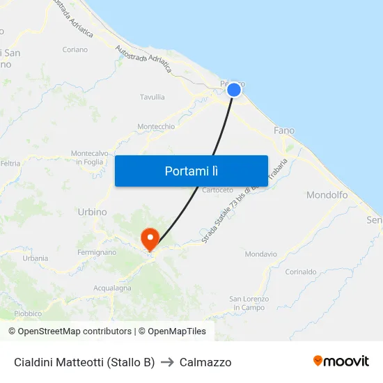 Cialdini Matteotti (Stallo B) to Calmazzo map