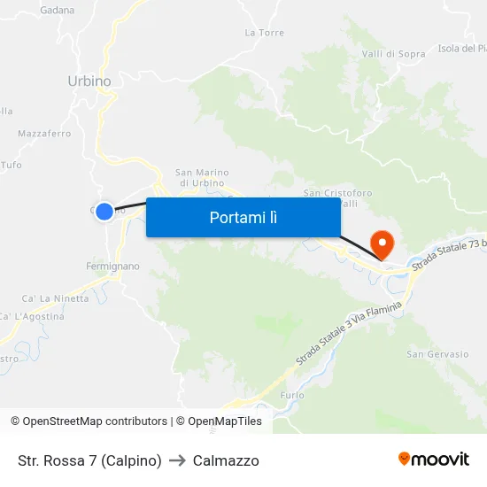 Str. Rossa 7 (Calpino) to Calmazzo map