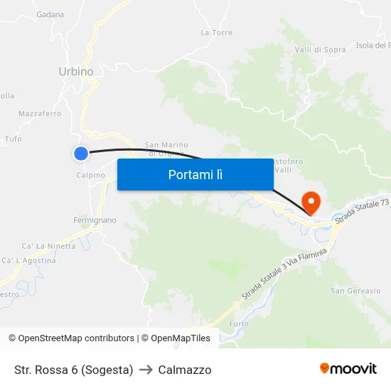 Str. Rossa 6 (Sogesta) to Calmazzo map
