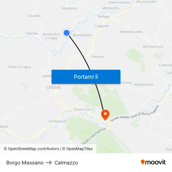 Borgo Massano to Calmazzo map