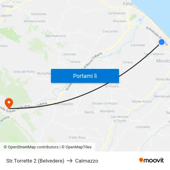 Str.Torrette 2 (Belvedere) to Calmazzo map