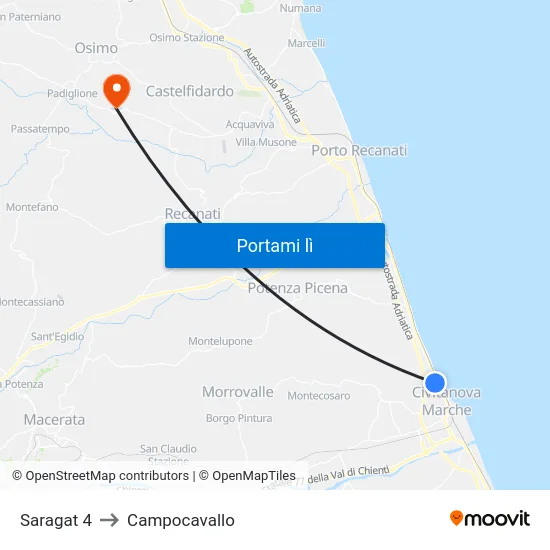 Saragat 4 to Campocavallo map