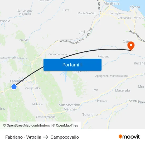 Fabriano - Vetralla to Campocavallo map