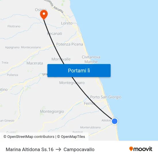 Marina Altidona Ss.16 to Campocavallo map