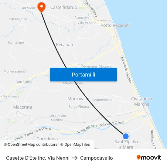 Casette D'Ete Inc. Via Nenni to Campocavallo map