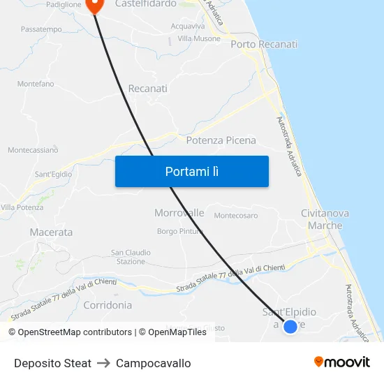 Deposito Steat to Campocavallo map