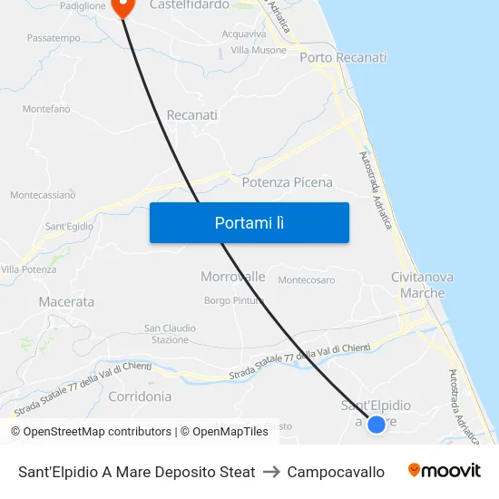 Sant'Elpidio A Mare Deposito Steat to Campocavallo map