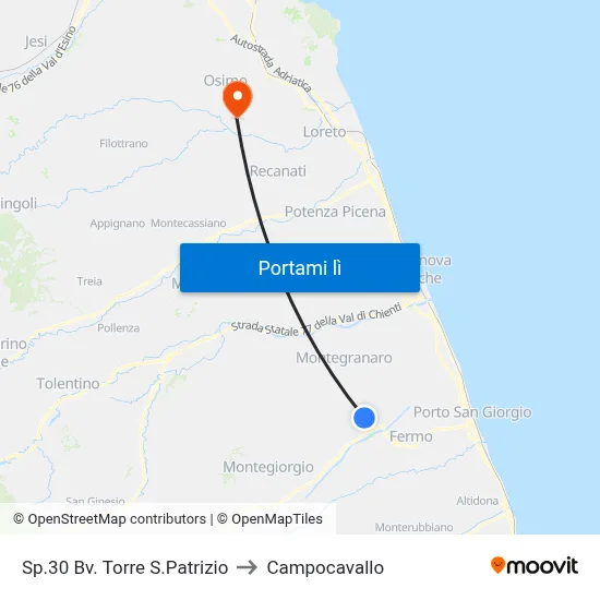 Sp.30 Bv. Torre S.Patrizio to Campocavallo map