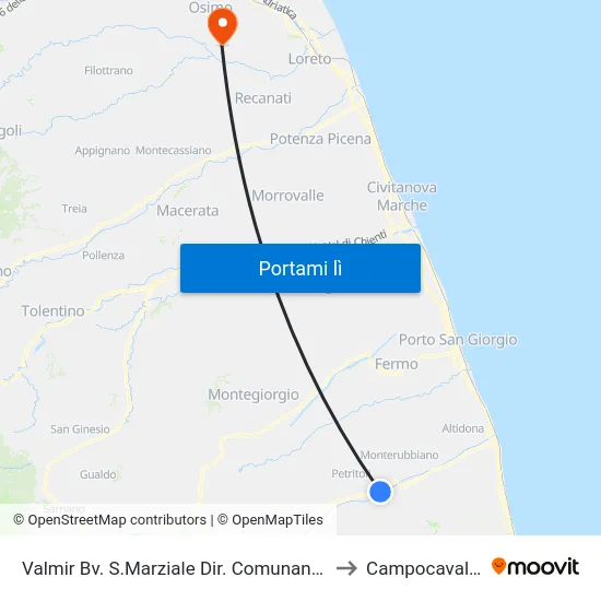 Valmir Bv. S.Marziale Dir. Comunanza to Campocavallo map