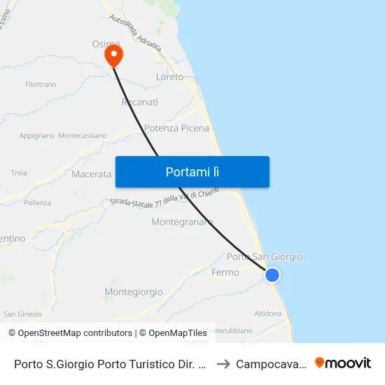 Porto S.Giorgio Porto Turistico Dir. Nor to Campocavallo map