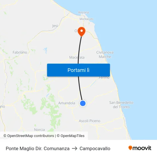 Ponte Maglio Dir. Comunanza to Campocavallo map