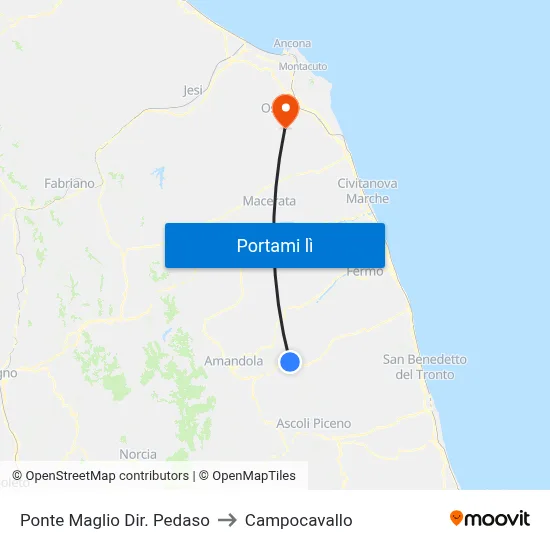 Ponte Maglio Dir. Pedaso to Campocavallo map