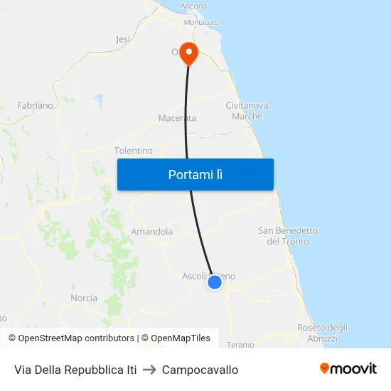 Via Della Repubblica Iti to Campocavallo map