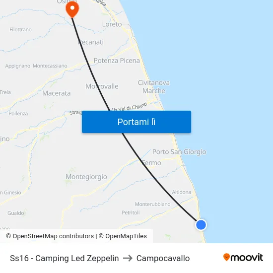 Ss16 - Camping Led Zeppelin to Campocavallo map