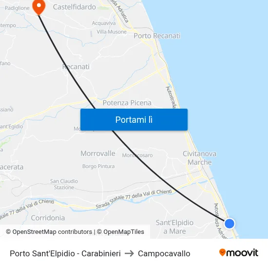 Porto Sant'Elpidio - Carabinieri to Campocavallo map