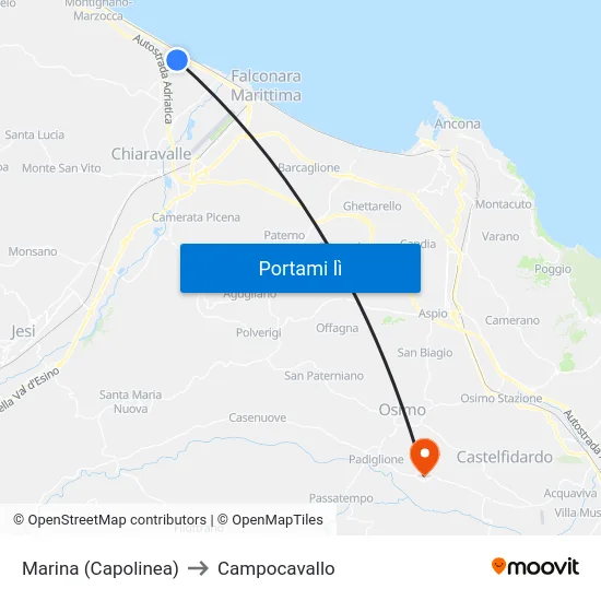 Marina (Capolinea) to Campocavallo map