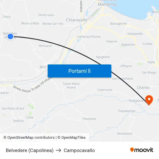 Belvedere (Capolinea) to Campocavallo map