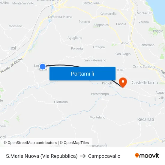 S.Maria Nuova (Via Repubblica) to Campocavallo map