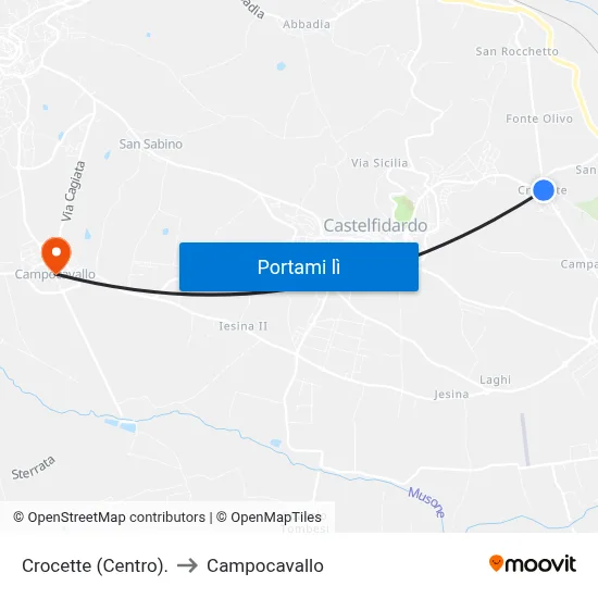 Crocette (Centro). to Campocavallo map