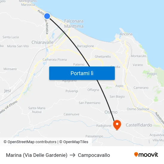 Marina (Via Delle Gardenie) to Campocavallo map