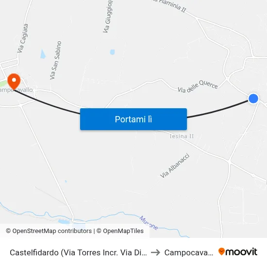 Castelfidardo (Via Torres Incr. Via Diaz) to Campocavallo map