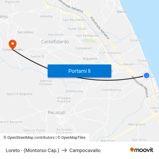 Loreto - (Montorso Cap.) to Campocavallo map