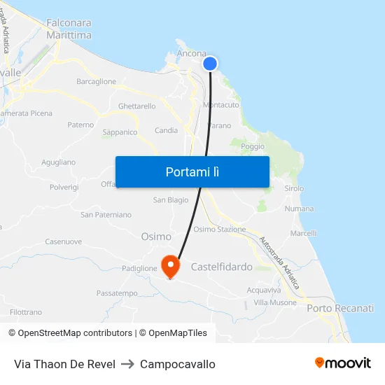 Via Thaon De Revel to Campocavallo map