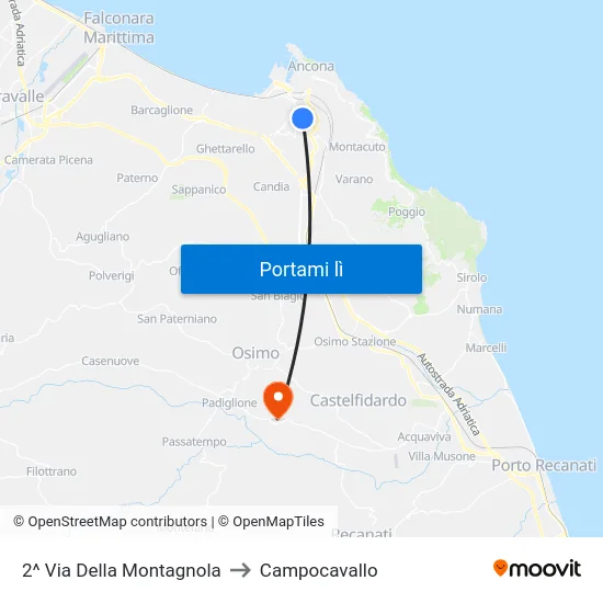 2^ Via Della Montagnola to Campocavallo map
