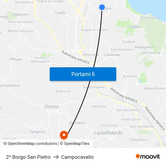 2^ Borgo San Pietro to Campocavallo map