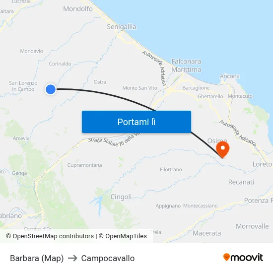 Barbara (Map) to Campocavallo map