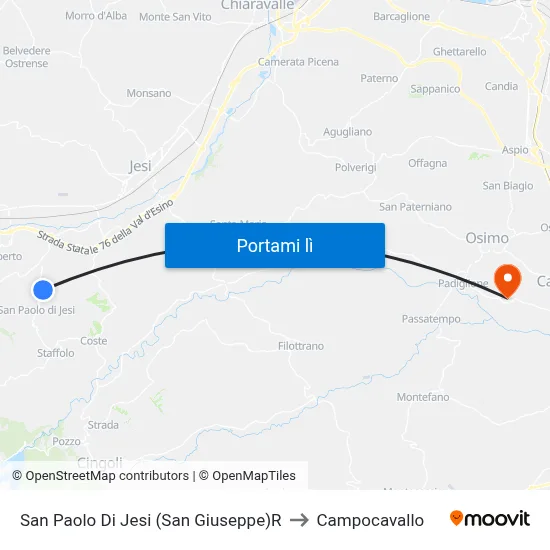 San Paolo Di Jesi (San Giuseppe)R to Campocavallo map