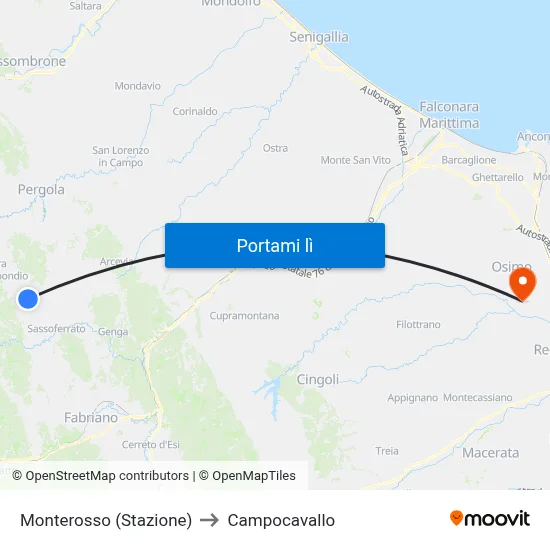 Monterosso (Stazione) to Campocavallo map