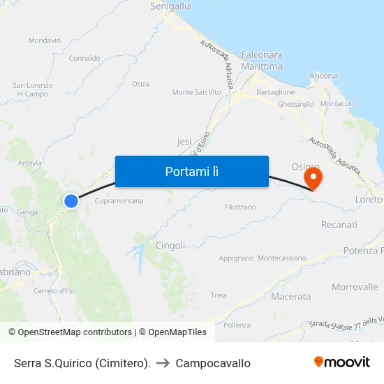 Serra S.Quirico (Cimitero). to Campocavallo map