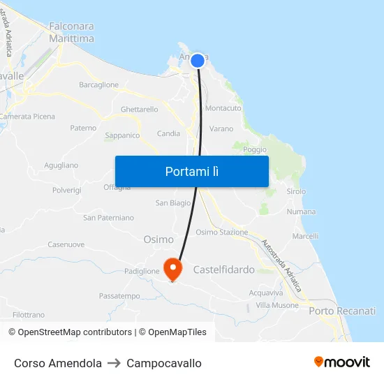 Corso Amendola to Campocavallo map