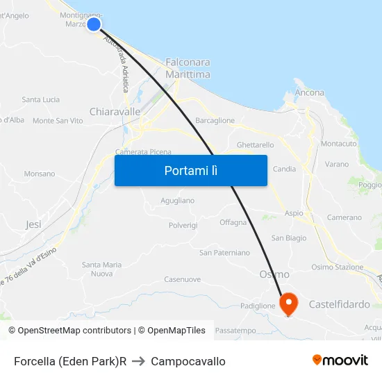Forcella (Eden Park)R to Campocavallo map