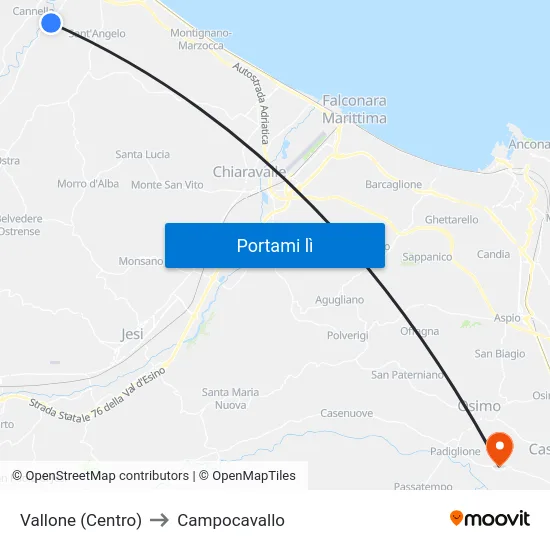 Vallone (Centro) to Campocavallo map