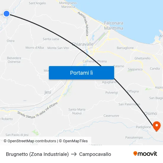 Brugnetto  (Zona Industriale) to Campocavallo map