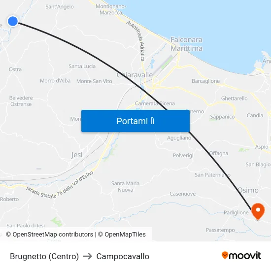 Brugnetto  (Centro) to Campocavallo map
