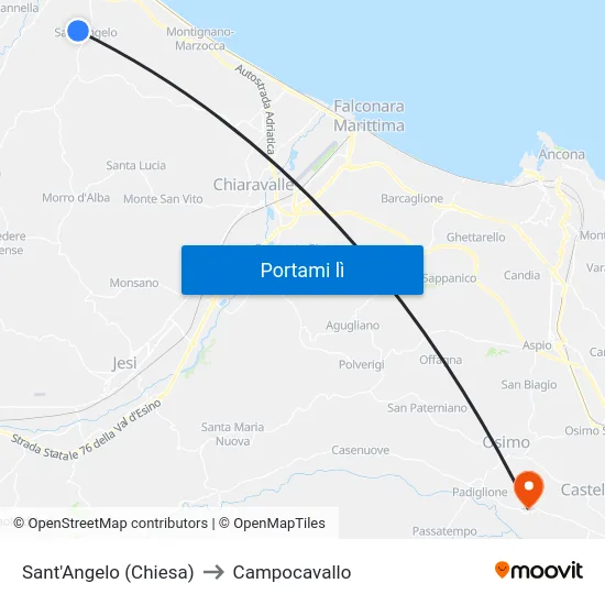 Sant'Angelo (Chiesa) to Campocavallo map