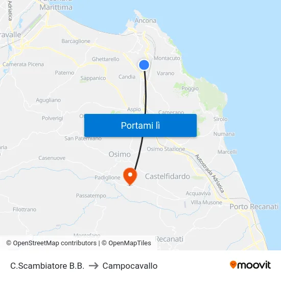 C.Scambiatore B.B. to Campocavallo map