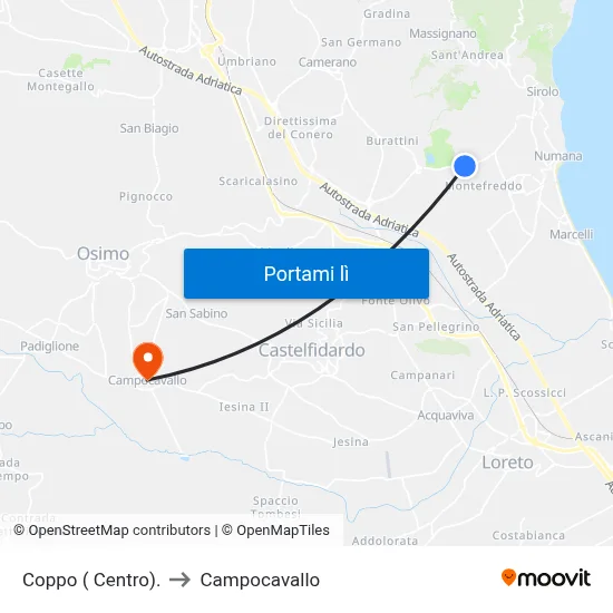 Coppo ( Centro). to Campocavallo map