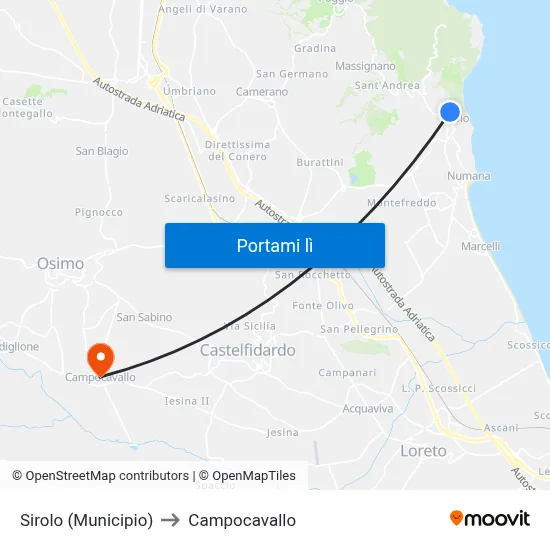 Sirolo (Municipio) to Campocavallo map