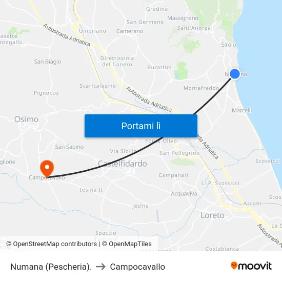 Numana (Pescheria). to Campocavallo map